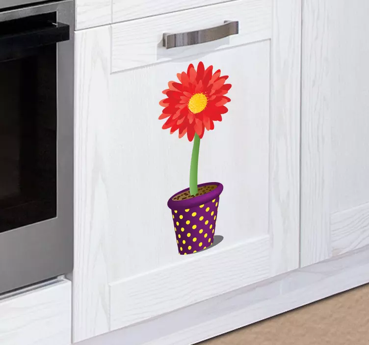 Adesivo decorativo vasetto con girasole 20 - TenStickers