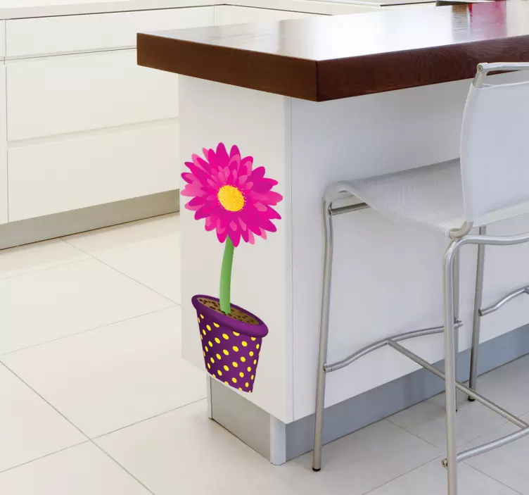 Adesivo decorativo vasetto con girasole - TenStickers