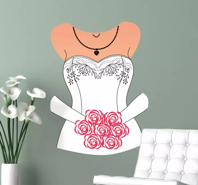 Adesivo decorativo vestito sposa - TenStickers