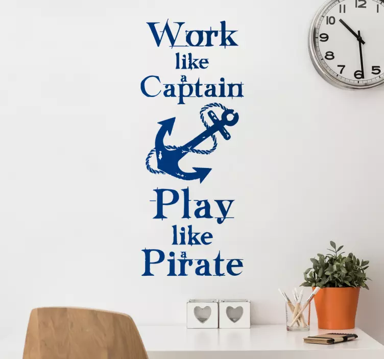 Adesivo decorativo Work like a Pirate - TenStickers