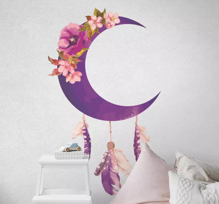 Adesivo decorazione luna dei fiori - TenStickers