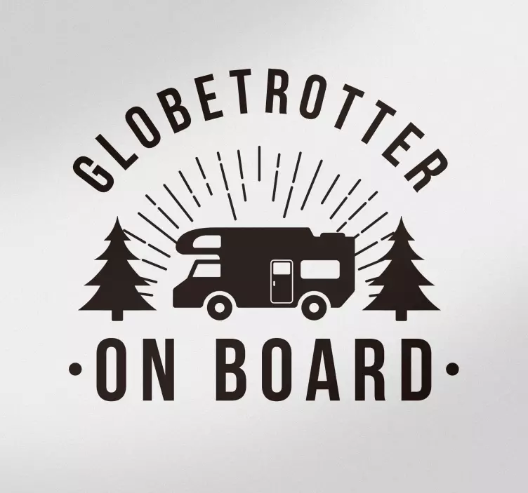 Adesivo camper con "globetrotter on board" - TenStickers