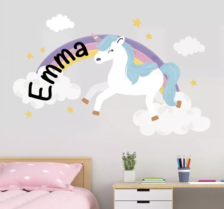 Sticker unicorno personalizzabile per bambino - TenStickers