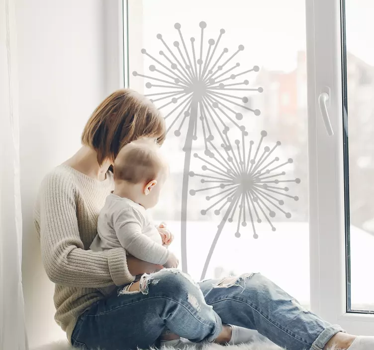 Adesivo per vetri con due denti di leone - TenStickers