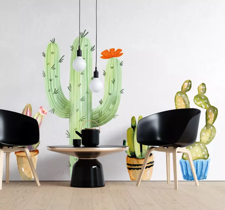Adesivo design pianta di cactus - TenStickers