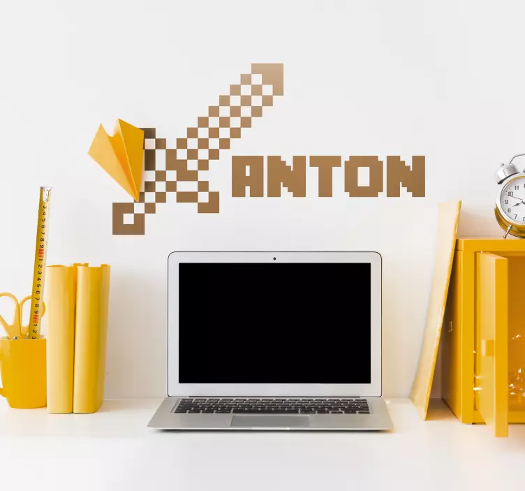 Adesivo stile minecraft e nome personalizzabile - TenStickers