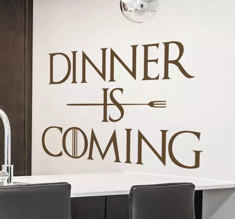 Adesivo cucina dinner is coming - TenStickers