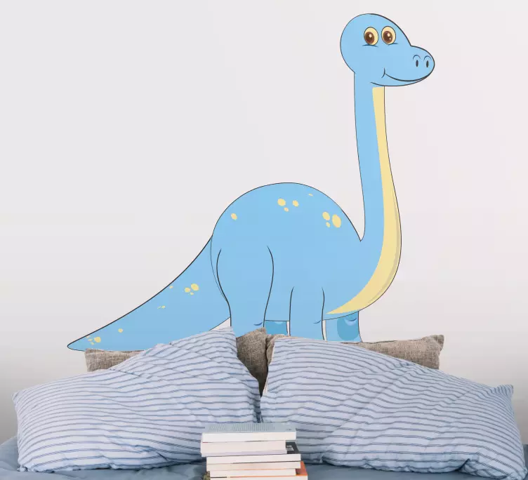 Adesivo dinosauro azzurro adorabile - TenStickers