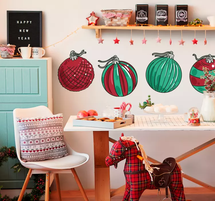 Adesivo disegni di ornamenti festivi - TenStickers