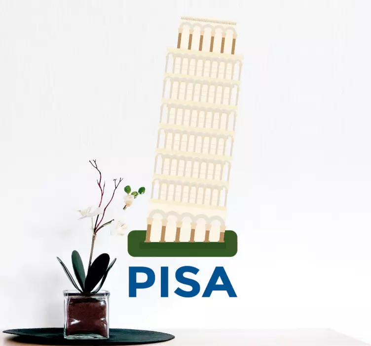 Adesivo disegno torre di Pisa - TenStickers