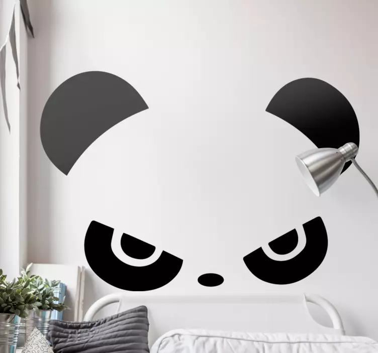 Adesivo espressione del viso del panda - TenStickers