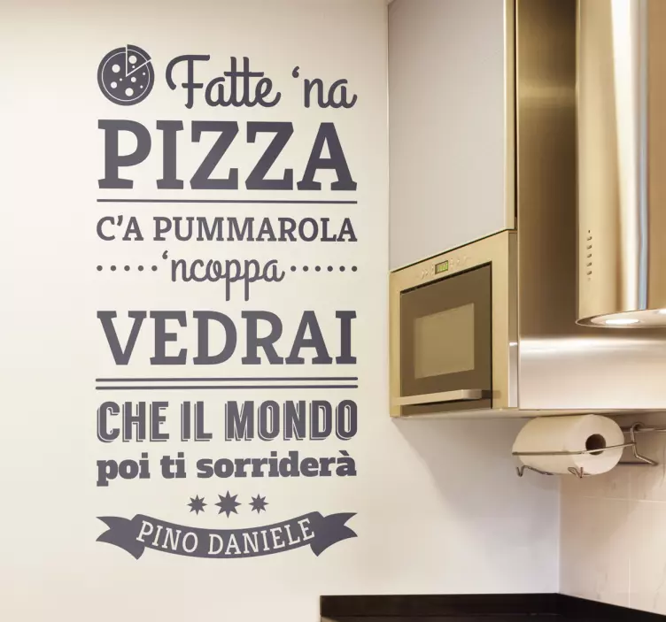 Adesivo cucina fatte na pizza - TenStickers