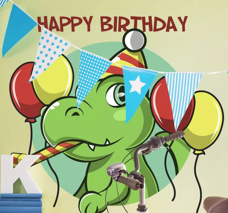 Adesivo festa di compleanno dei dinosauri - TenStickers