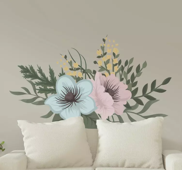 Adesivo fiore composizione botanica - TenStickers