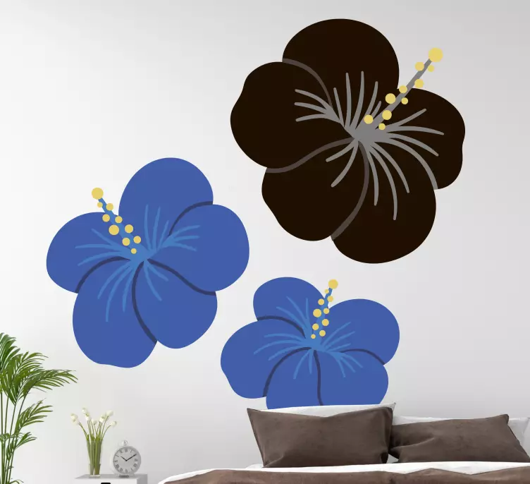 Adesivo fiore composizione floreale di ibisco - TenStickers