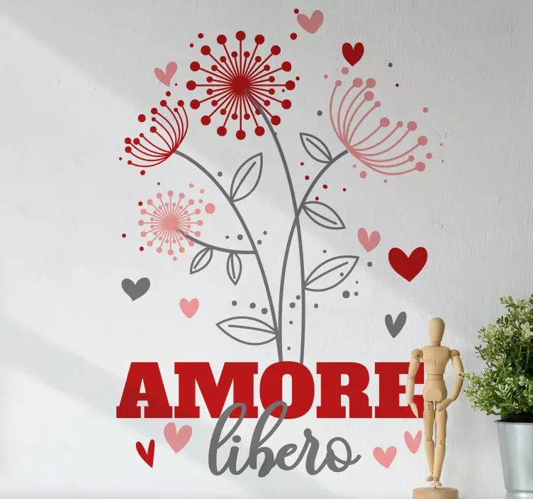 Adesivo murale fiore Dente di leone e libertà - TenStickers