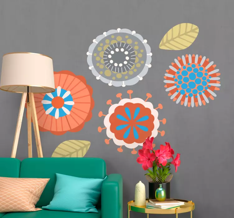Adesivo fiore forme floreali colorate - TenStickers
