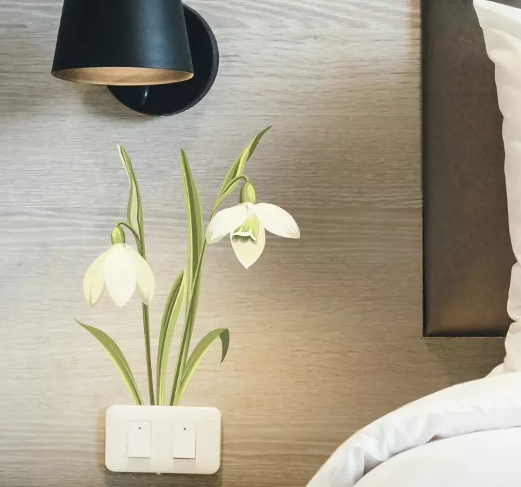 Adesivo murale fiore Pianta bucaneve - TenStickers