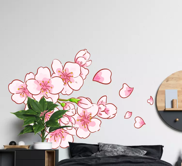 Adesivo fiore stelo di sakura - TenStickers