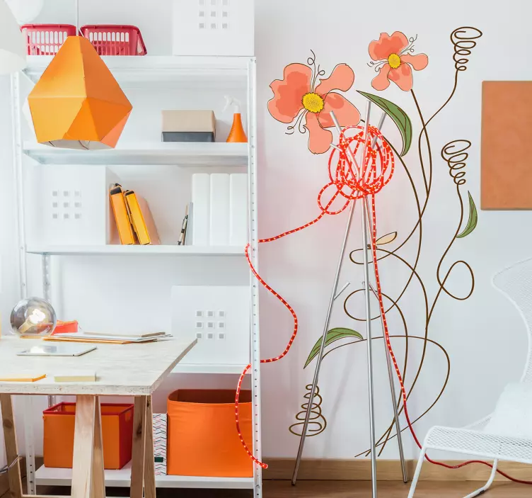 Adesivo fiori e steli originale - TenStickers