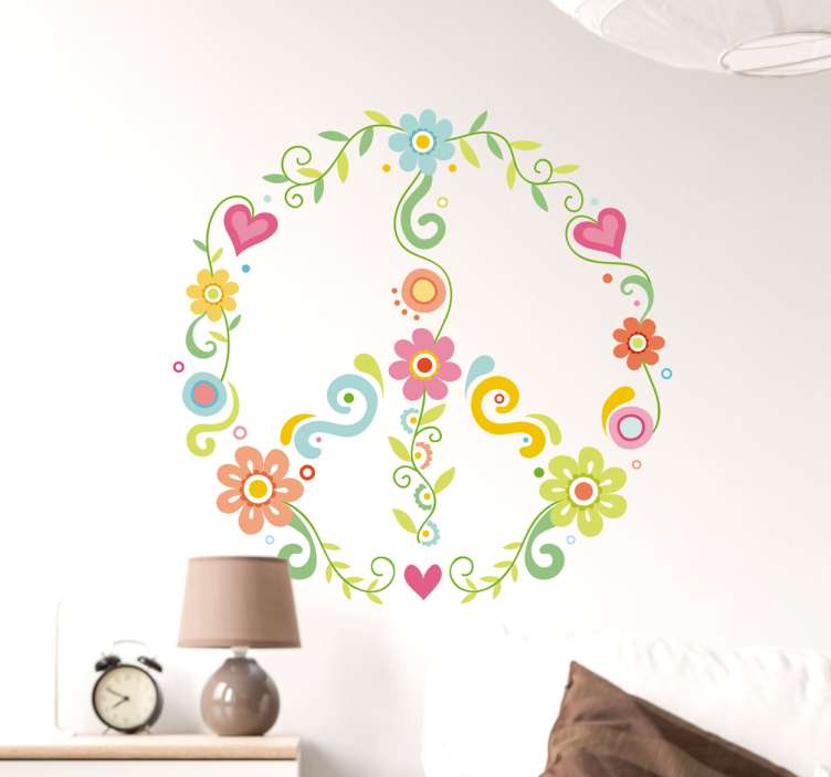 Adesivo fiori pace originale - TenStickers