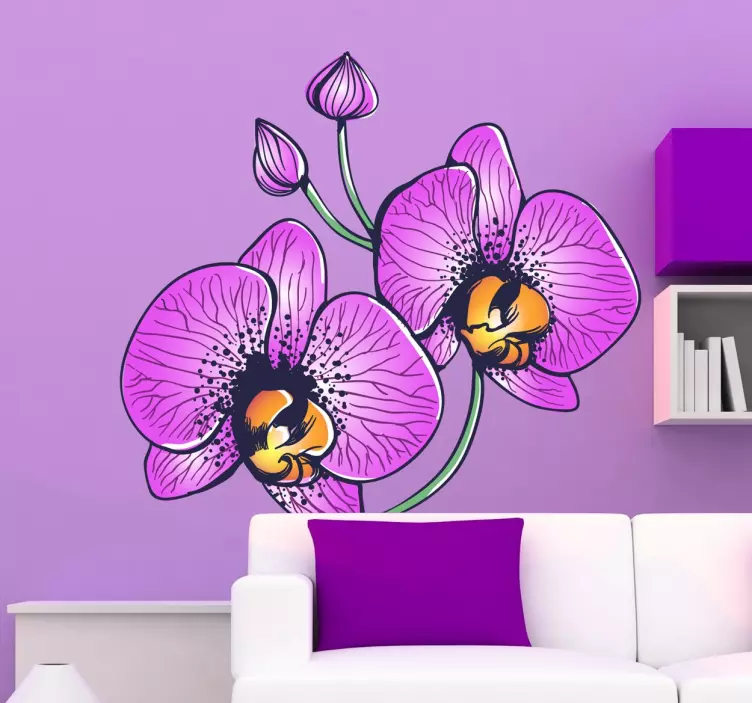Adesivo floreale con le Orchidee - TenStickers