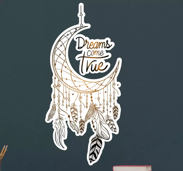 Adesivo frase celebre cattura sogni luna - TenStickers