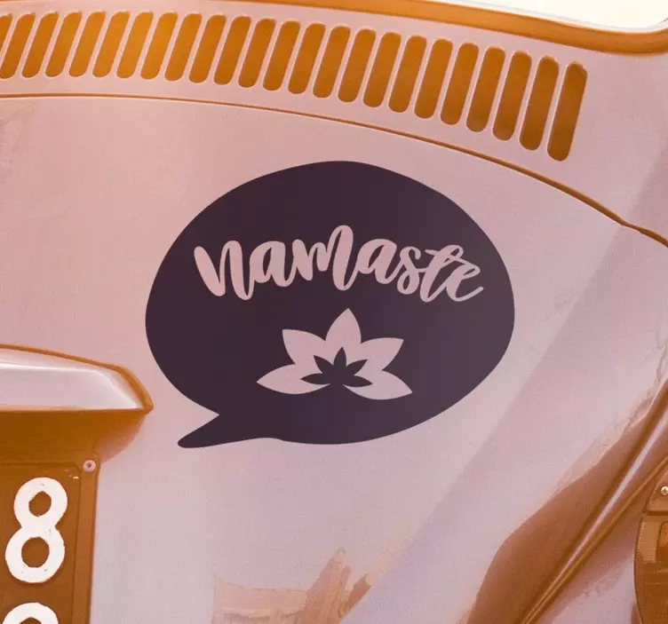 Adesivo frase celebre namaste con fiore di loto - TenStickers