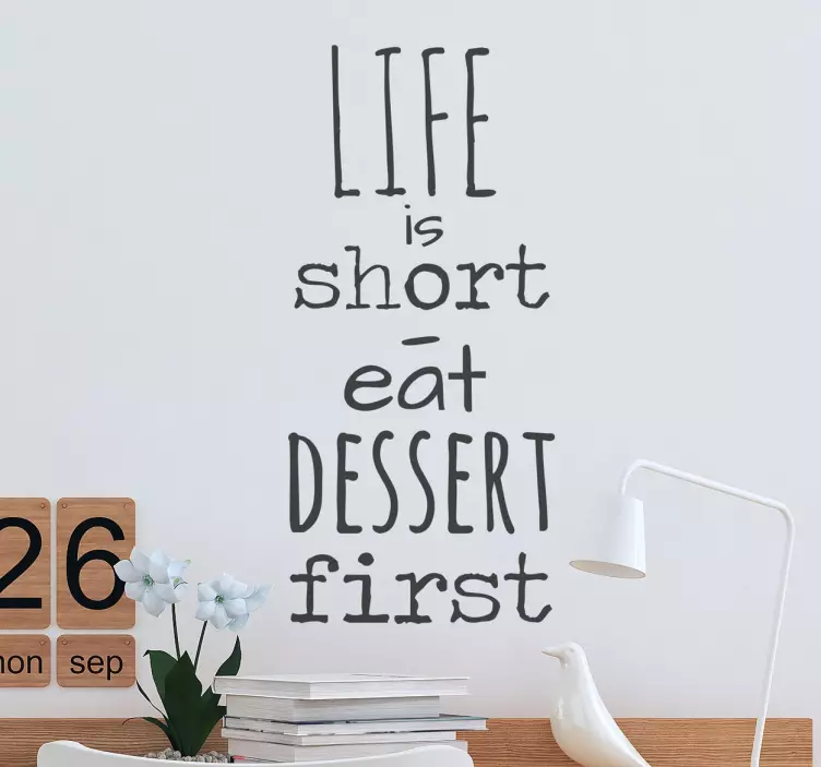 Adesivo Frase Motivazionale Life is Short - TenStickers
