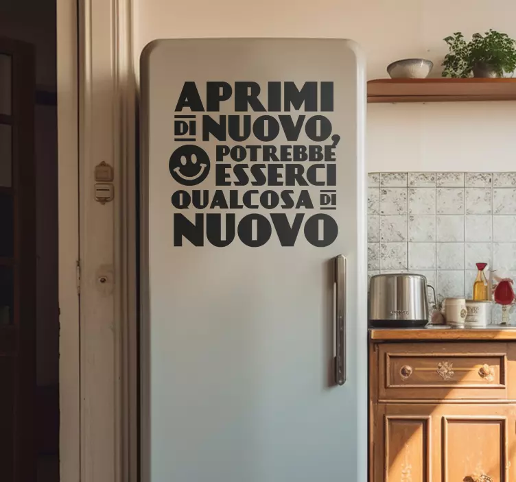 Adesivo per frigo "Apri di nuovo" - TenStickers