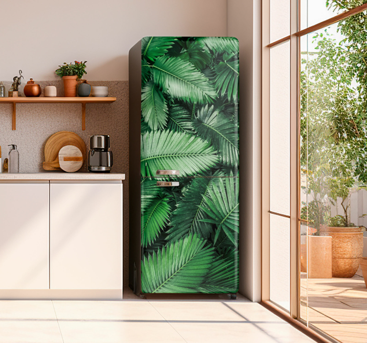 Adesivo frigo foglie di palma - TenStickers