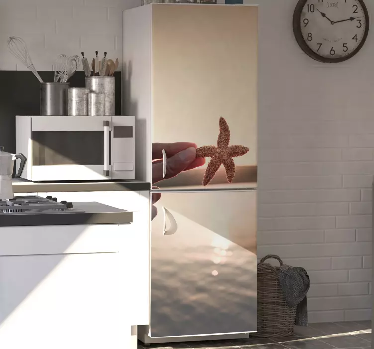 Adesivo per frigo illusione di stella marina - TenStickers