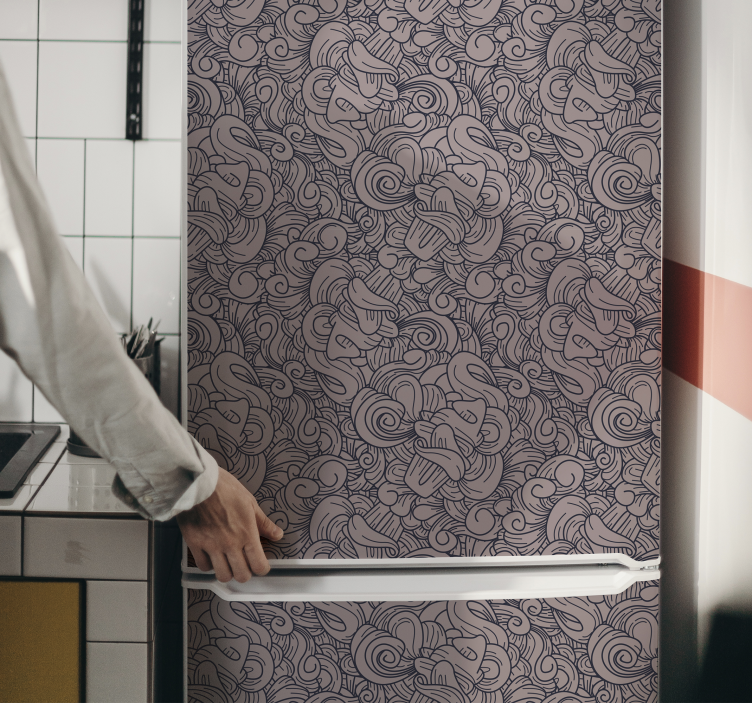 Pellicola adesiva per frigorifero modello astratto di paisley - TenStickers
