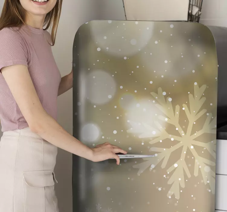 Adesivo per frigo sovrapposizione fiocco di neve - TenStickers