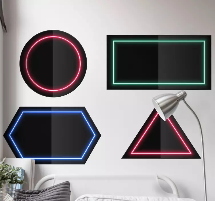 Adesivo geometrico accenti a forma di neon - TenStickers