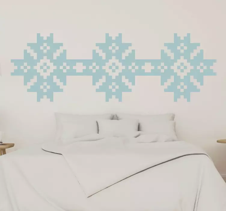 Adesivo geometrico motivo a fiocco di neve simmetrico - TenStickers