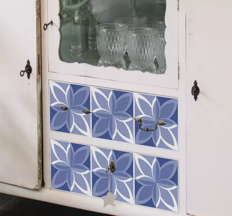 Adesivo geometrico motivo a motivo floreale - TenStickers