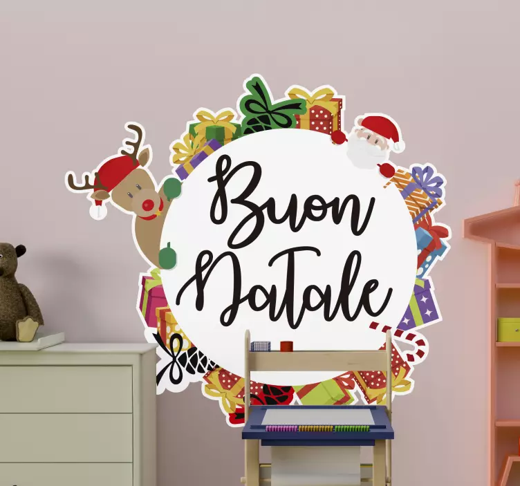 Adesivo ghirlanda buon natale - TenStickers