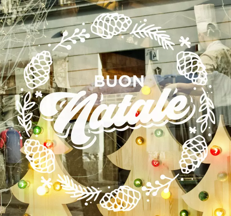 Adesivo ghirlanda natalizia - TenStickers