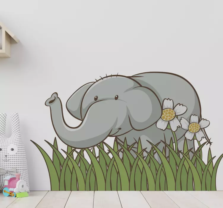 Adesivo grafica di elefante carino - TenStickers