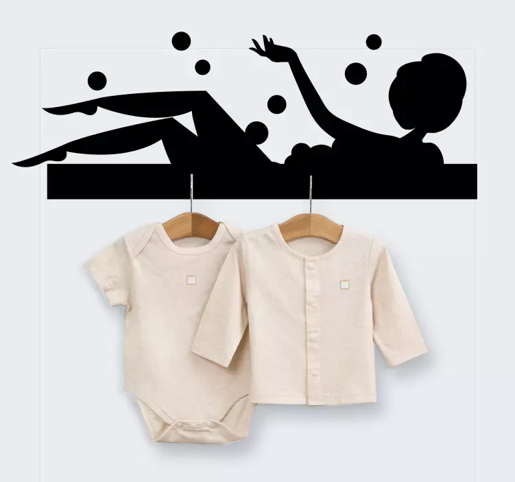 Adesivo gruccia scena rilassante nella vasca da bagno - TenStickers