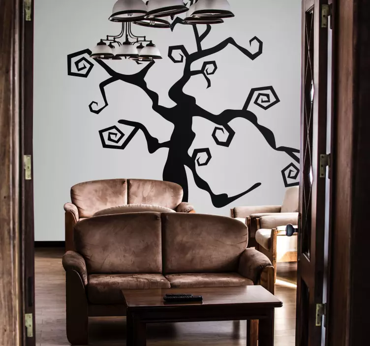 Adesivo Halloween albero burtoniano - TenStickers