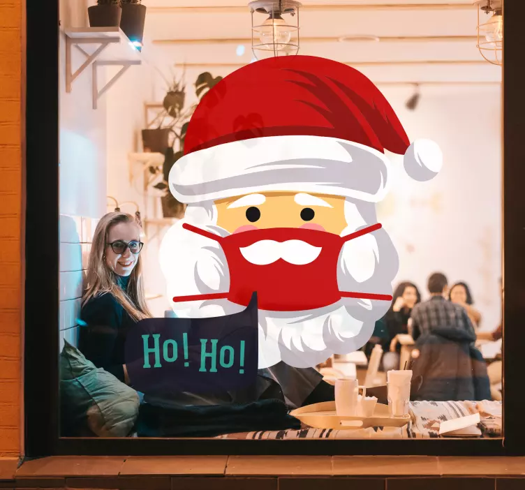 Adesivo natalizio babbo natale mascherato - TenStickers