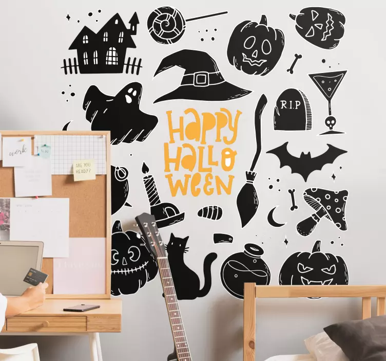 Adesivo Halloween elementi spettrali - TenStickers