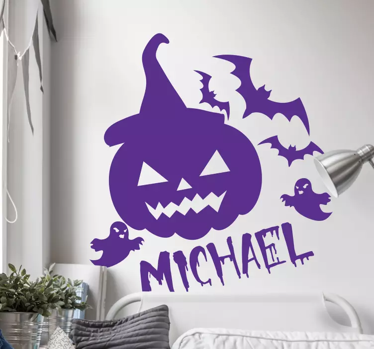 Adesivo Halloween famiglia di zucche spettrali - TenStickers