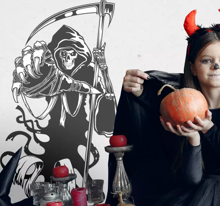 Adesivo Halloween figura del mietitore - TenStickers