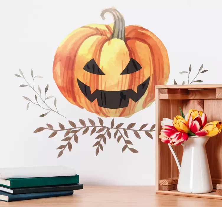 Adesivo Halloween zucca con ombre - TenStickers