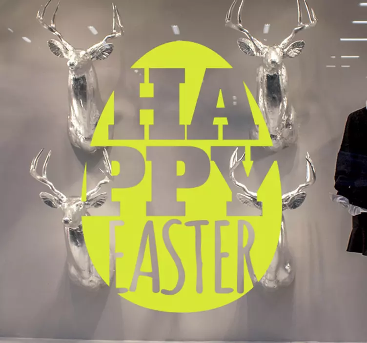 Adesivo Happy Easter Uovo - TenStickers