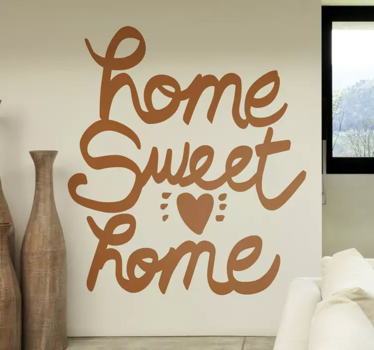 Adesivo murale soggiorno Home Sweet Home monocolore - TenStickers