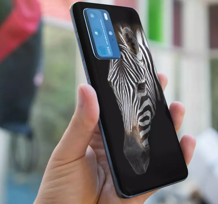 Adesivo Huawei disegno del volto di zebra - TenStickers
